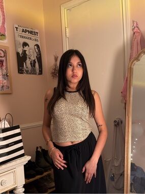 Victoria's Secret Beige Leopard Print Cropped Camisole